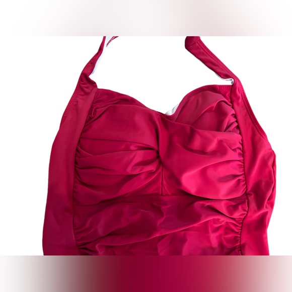 Miranda Lambert halter style RED crimson vintage retro one piece swimsuit NWT - Picture 9 of 11